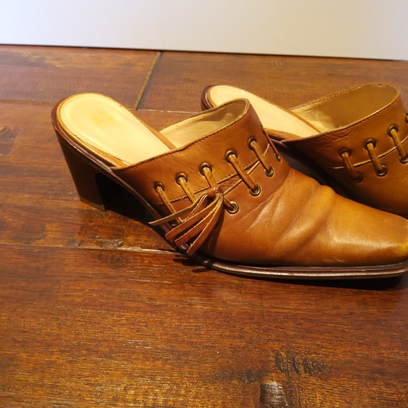Tan leather western style mule women's size 6.5 - Picture 2 of 4